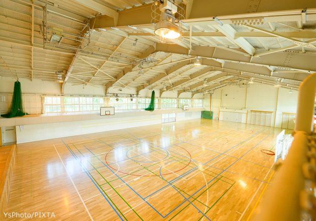 人のいない体育館