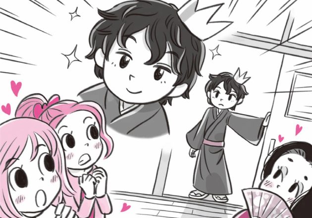 イケメン王子に扮する文豪くん