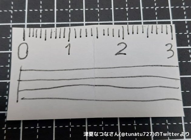 津夏なつなさんの娘さんによる３㎝定規