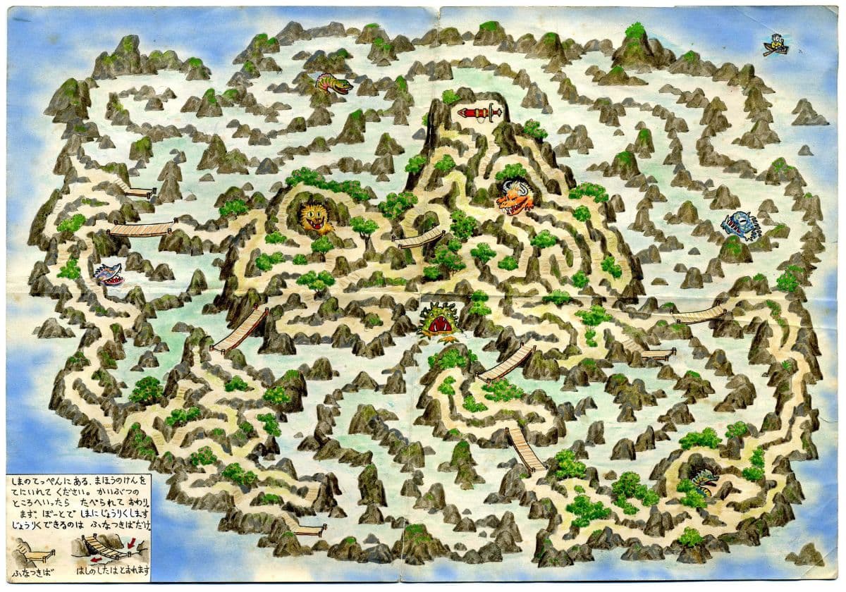 香川元太郎さんがお子さんのために描いた迷路