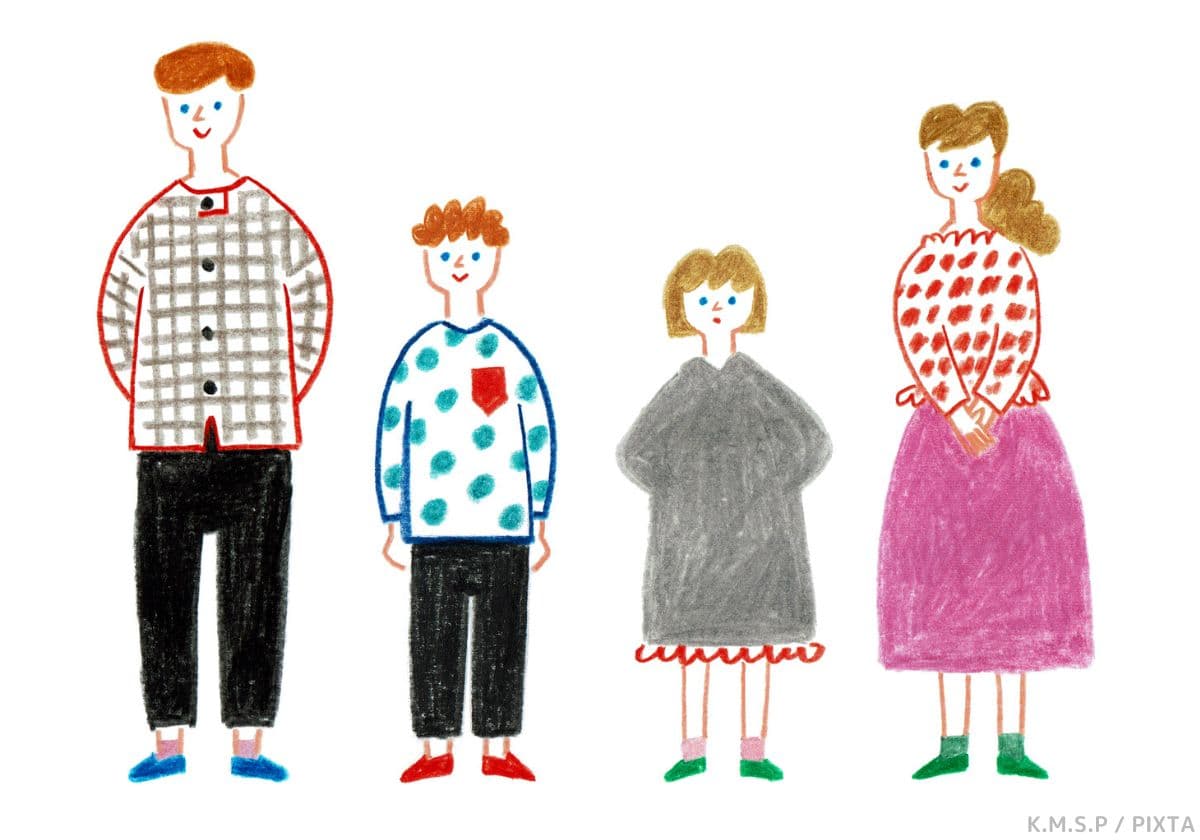 四人家族のイラスト