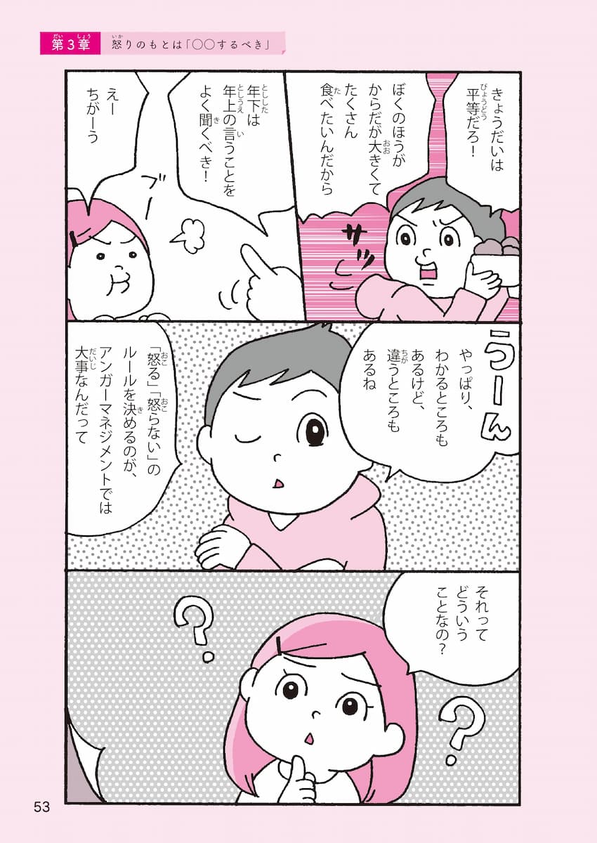 『まんがでわかる 子どものイライラが消える本 13歳までに身につけるアンガーマネジメント』より