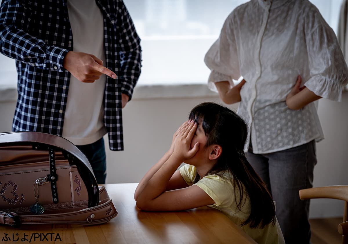 子どもを攻める父と母