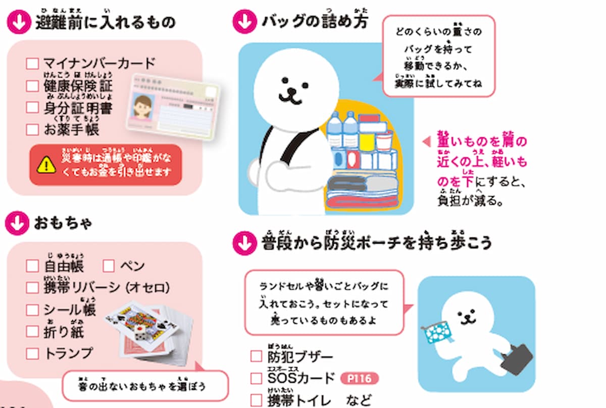 100円ショップで揃う防災グッズ 子どもがいる家庭の防災バッグの中身の画像3