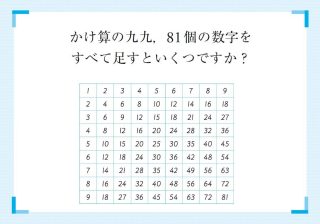 「九九の数字を全部足すといくつ？」 計算センスが試される算数の良問